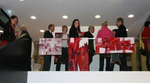 Impressionen der Vernissage von Katrin Freudenberger in der Kreissparkasse Marbach