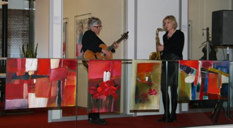 Impressionen der Vernissage von Katrin Freudenberger in der Kreissparkasse Marbach