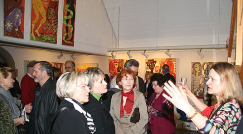 Impressionen der Vernissage von Ulrike Völkl-Fischer - Malerei und Skulpturen